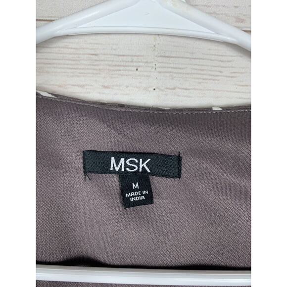 MSK Jacket womens medium full zip‎ metallic jacket brown/white paisley sequin - Picture 3 of 7